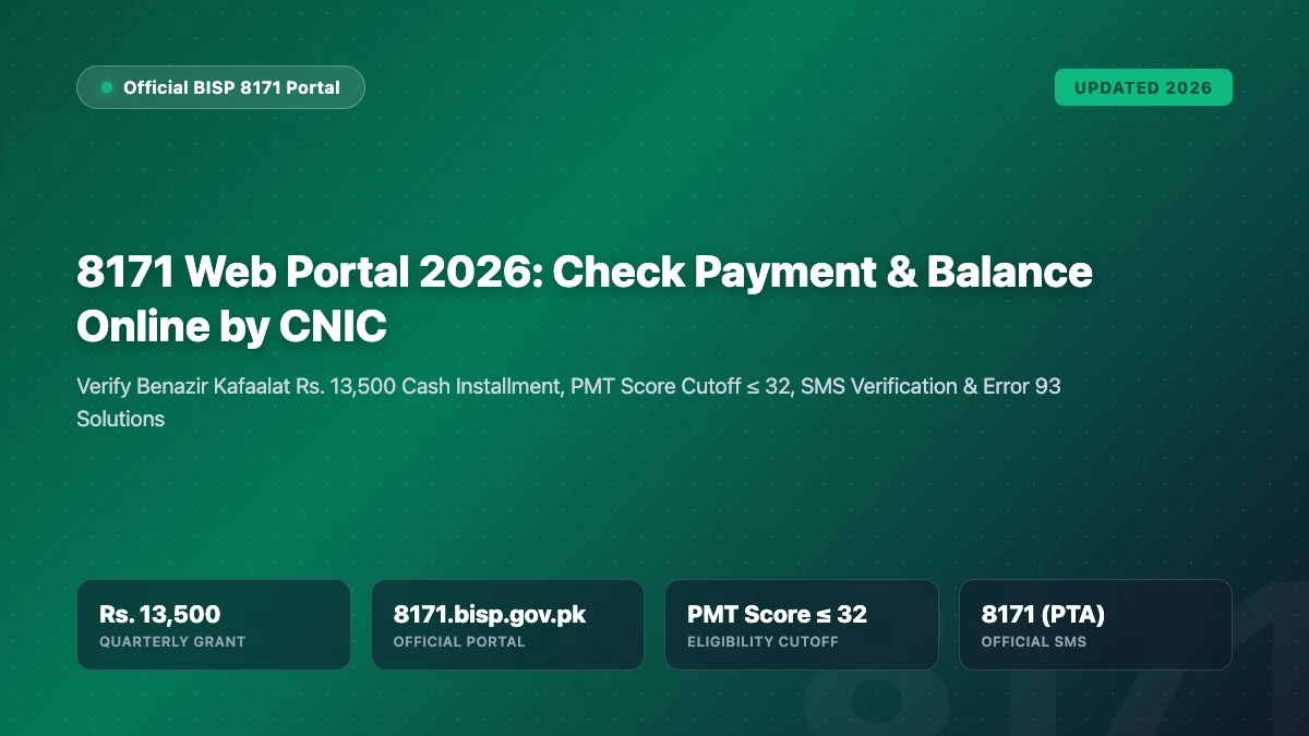 8171 Web Portal 2026 How to Check Payment and Balance Online by CNIC