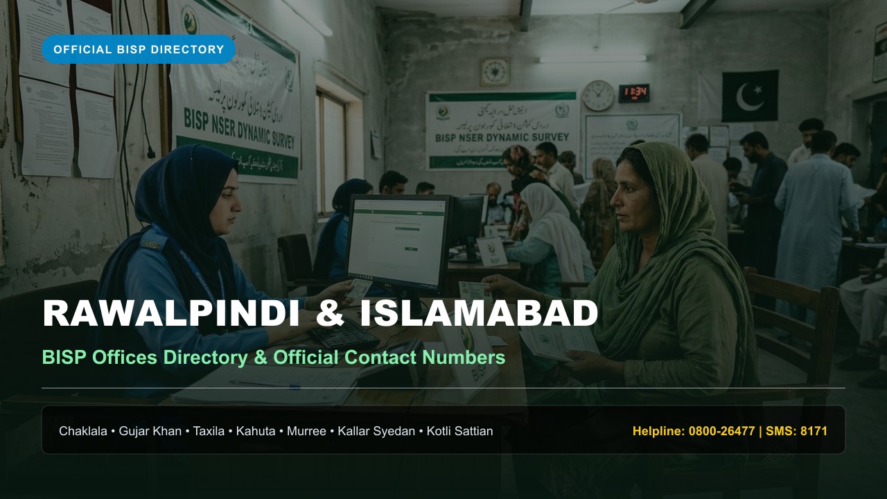 BISP Divisional Office and Dynamic Registration Center in Rawalpindi Pakistan showing civic registration facilities