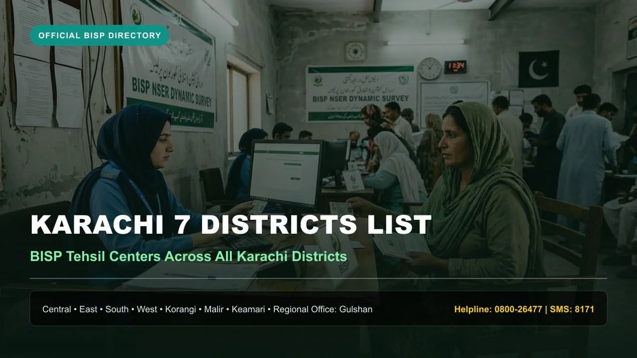 Public facilitation facility building in Karachi serving BISP registration applicants