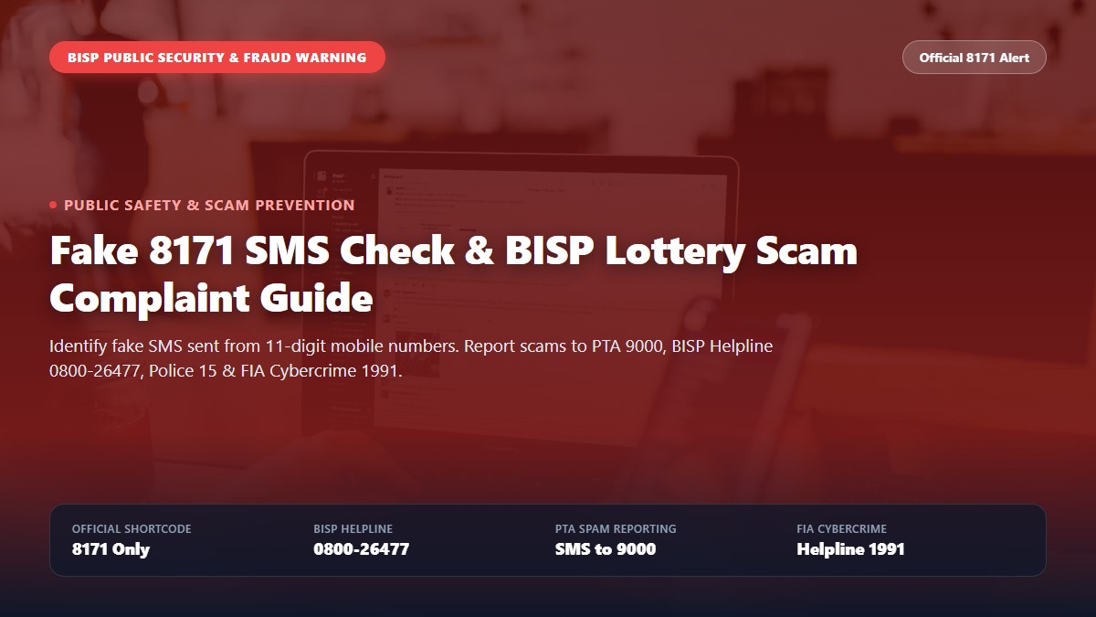Fake 8171 SMS scam check and PTA complaint guide