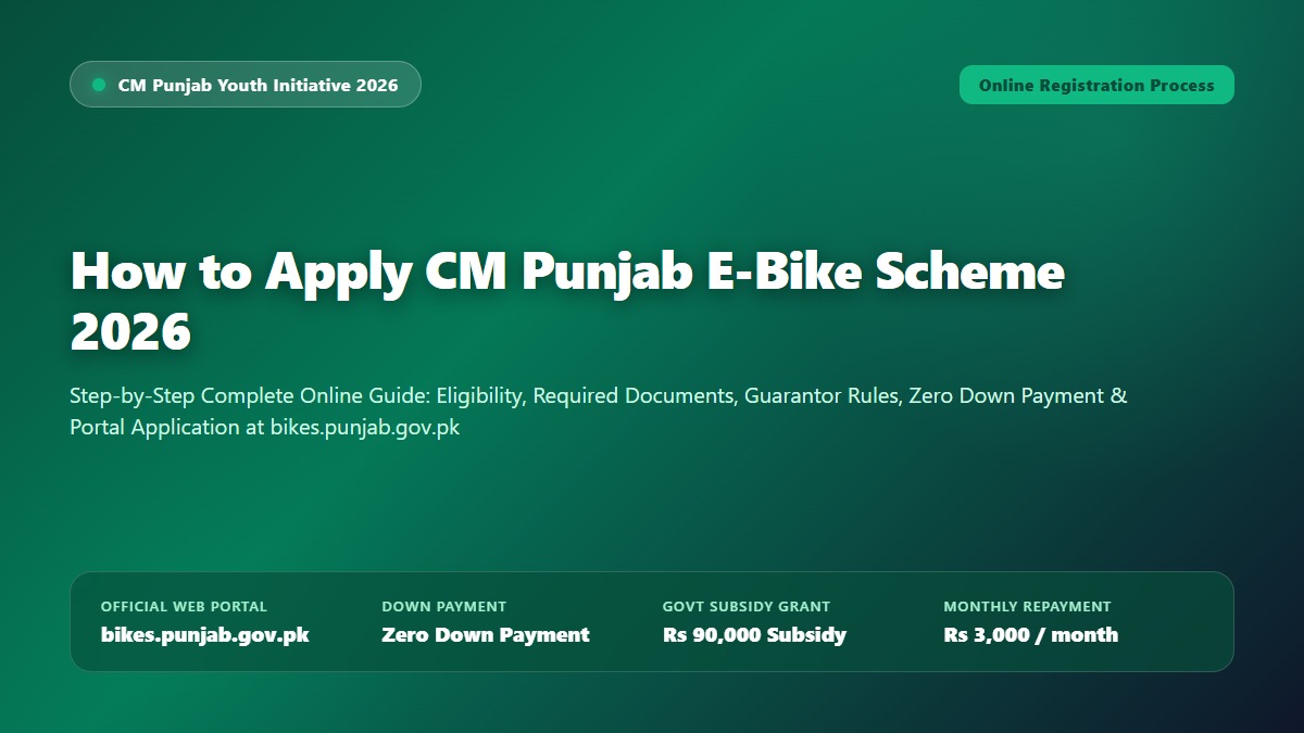 How to Apply CM Punjab E-Bike Scheme 2026 Complete Online Registration Guide