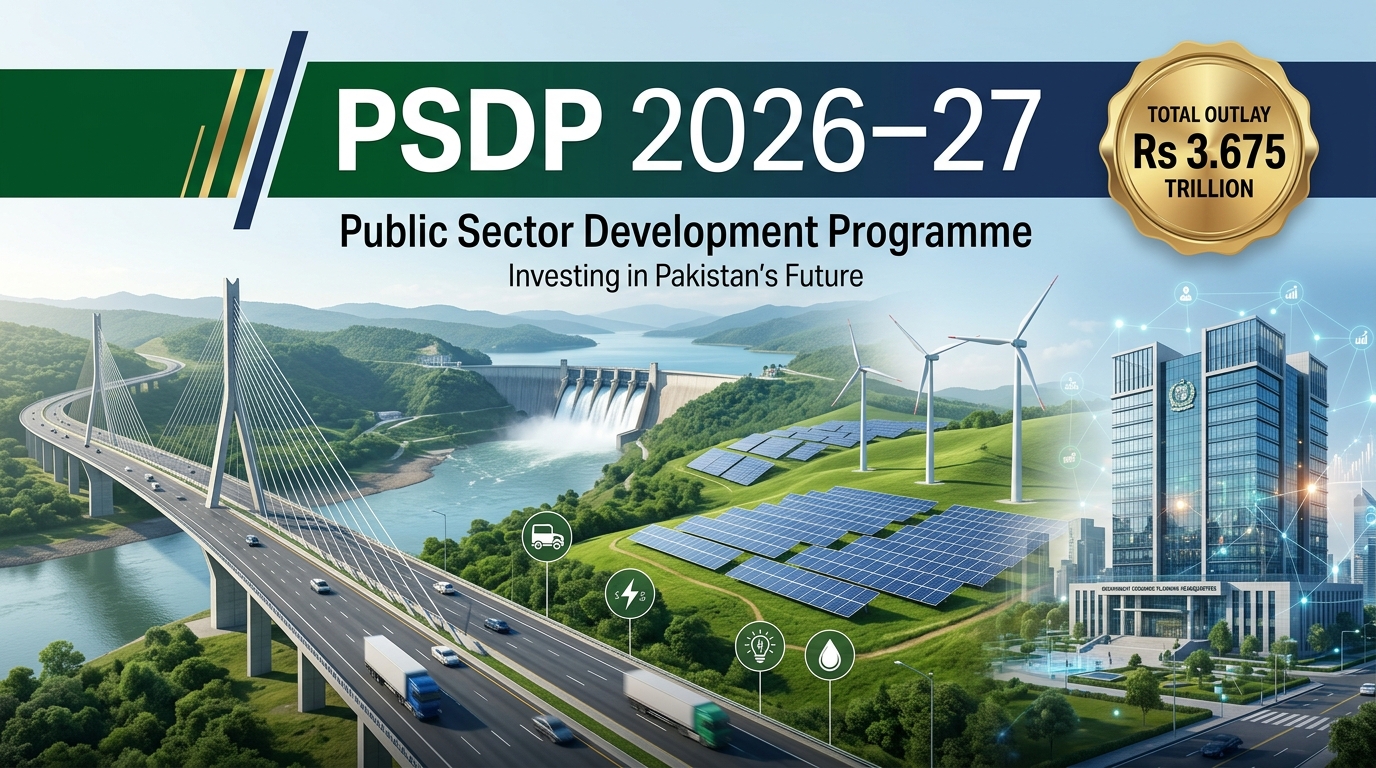 Official Public Sector Development Programme PSDP 2026-27 budget outlay infographic detailing federal and provincial allocations